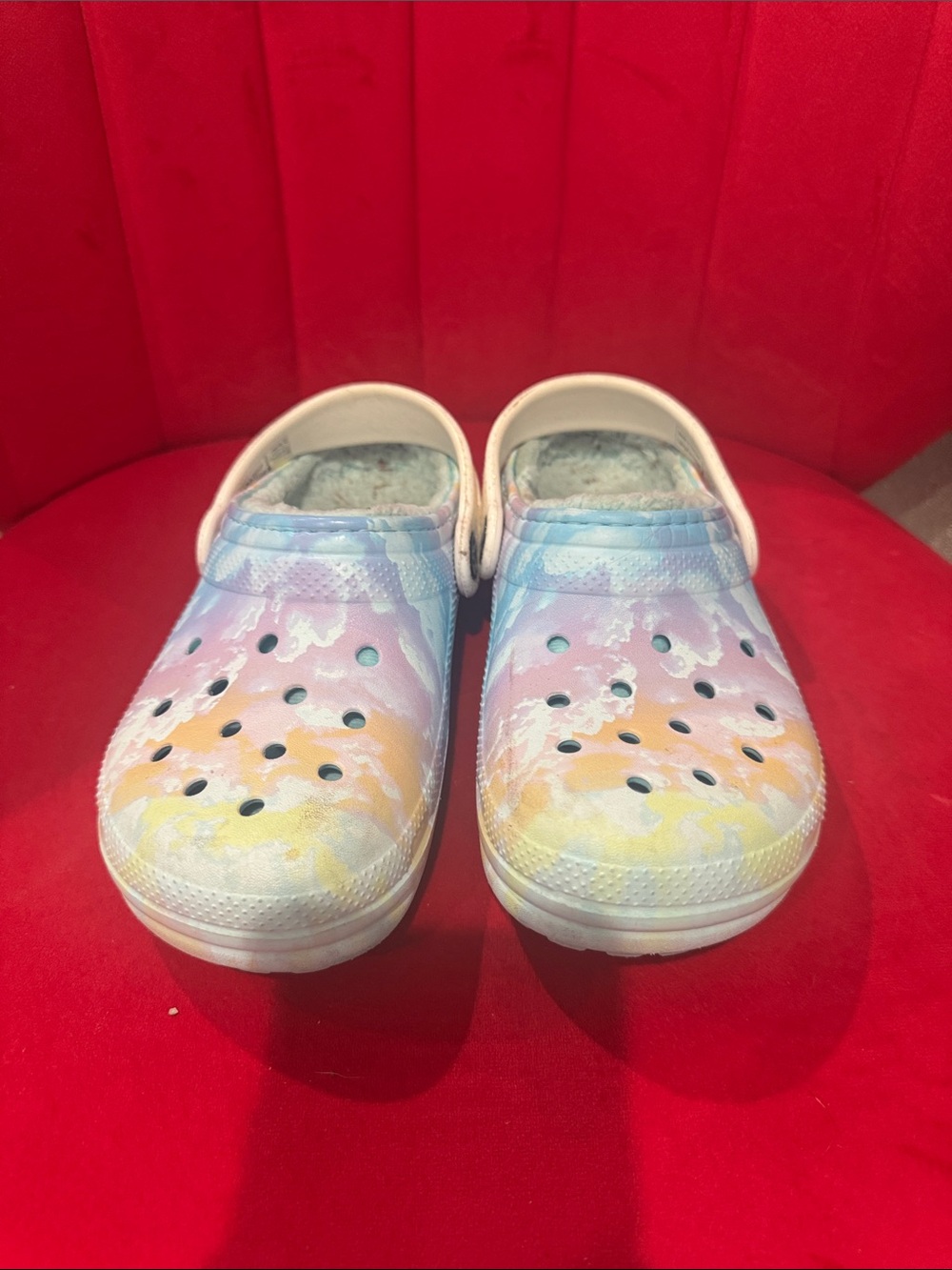 Kids Tie-Dye Clog Shoes in Pastel Rainbow